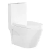 Vente-unique WC à poser blanc brillant en céramique - Evacuation horizontale - NAGILAM