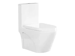 Vente-unique WC à poser blanc brillant en céramique - Evacuation horizontale - NAGILAM