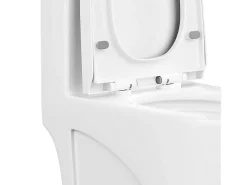 Vente-unique WC à poser blanc brillant en céramique - Evacuation horizontale - NAGILAM