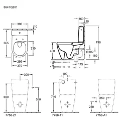 Wc À Poser|Villeroy & Boch WC à poser compact sans bride sortie horizontale VILLEROY ET BOCH Avento avec abattant frein de chute + Nettoyant