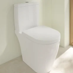 Wc À Poser|Villeroy & Boch WC à poser compact sans bride sortie horizontale VILLEROY ET BOCH Avento avec abattant frein de chute