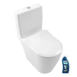 Wc À Poser|Villeroy & Boch WC à poser compact sans bride sortie horizontale VILLEROY ET BOCH Avento avec abattant frein de chute et SlimSeat + Nettoyant