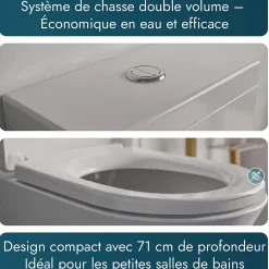 Wc À Poser|Bernstein WC à poser CT1099 - arrivée d'eau en haut - avec abattant Soft-Close