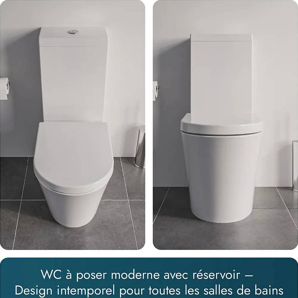 Wc À Poser|Bernstein WC à poser CT1099 - arrivée d'eau en haut - avec abattant Soft-Close