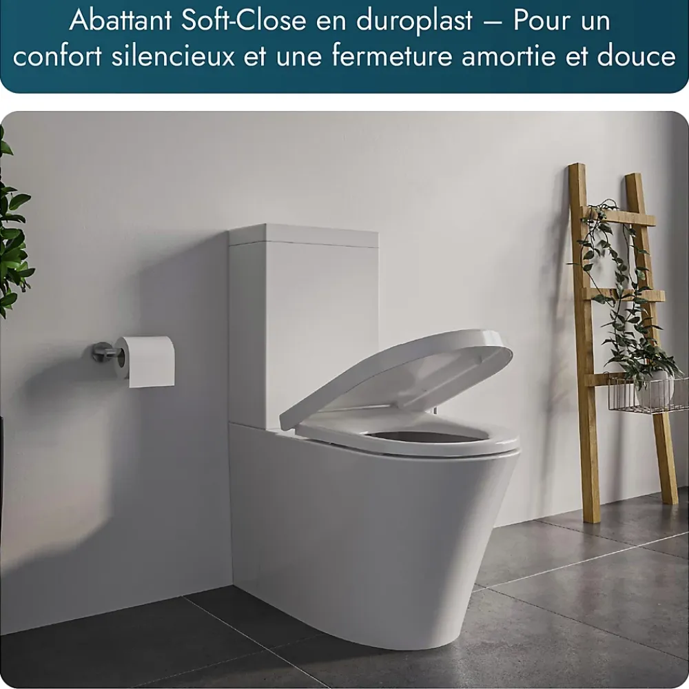 Wc À Poser|Bernstein WC à poser CT1099 - arrivée d'eau en haut - avec abattant Soft-Close