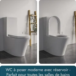 Wc À Poser|Bernstein WC à poser CT1099 - arrivée d'eau en haut - avec abattant Soft-Close