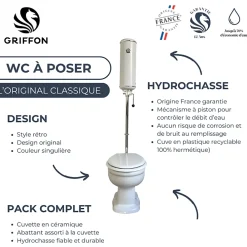 Wc À Poser|Griffon WC à poser 1950 l'Original classique blanc