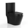 Wc À Poser|Vente-unique WC à poser noir mat en céramique - Evacuation verticale - NAGILAM
