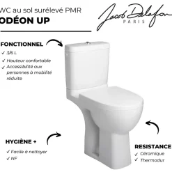 Jacob Delafon WC à poser PMR Odéon up + abattant