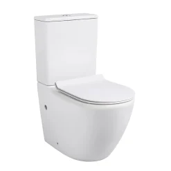 Wc À Poser|Ceramia WC à poser sans bride en céramique + abattant SoftClose + réservoir de chasse, alimentation par le bas, blanc (CEPX030RREXVPBI)