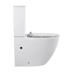 Wc À Poser|Ceramia WC à poser sans bride en céramique + abattant SoftClose + réservoir de chasse, alimentation par le bas, blanc (CEPX030RREXVPBI)