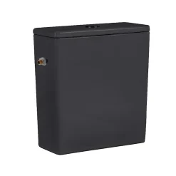 Ceramia WC à poser sans bride en céramique avec abattant SoftClose + réservoir de chasse, alimentation latérale, noir (CEPX030RREXVPBKM)