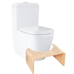 Grohe WC à poser sans bride Euro Ceramic + Tabouret physiologique Bois