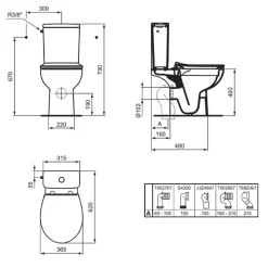 Wc À Poser|Ideal Standard WC à poser sans bride sortie horizontale TIRSO RimLS+ avec abattant frein de chute