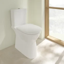 Villeroy & Boch WC à poser sans bride surélevé sortie horizontale O.novo avec abattant frein de chute + Nettoyant