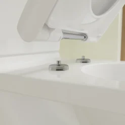 Villeroy & Boch WC à poser sans bride surélevé sortie horizontale O.novo avec abattant frein de chute + Nettoyant