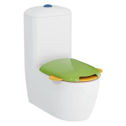 Vitra WC à poser sans bride Sento Kids Blanc + réservoir + abattant vert et jaune