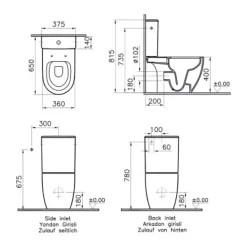 Vitra WC à poser sans bride Sento + abattant slim frein de chute blanc