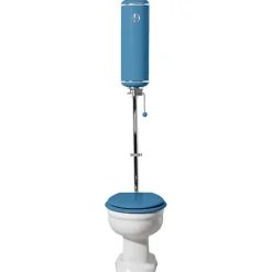 Wc À Poser|Griffon WC à poser sortie horizontale 1950 l'Original avec abattant frein de chute Bleu scandinave