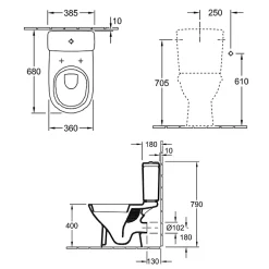 Villeroy & Boch WC à poser VILLEROY ET BOCH O.novo avec abattant frein de chute déclipsable + nettoyant Briochin