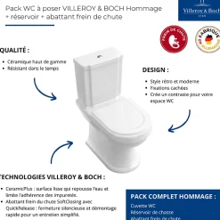 Villeroy & Boch WC à poser VILLEROY ET BOCH Hommage + abattant