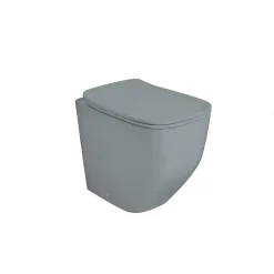 Kiamami Valentina Wc Affleurant En Céramique Gris Mat Sans Rebord