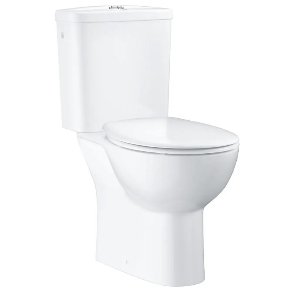Wc À Poser|Grohe WC au sol Bau Ceramic avec abattant déclipsable + Briochin