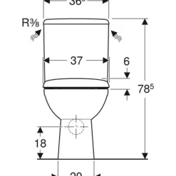 Geberit WC au sol sans bride SH Renova + abattant fermeture ralentie et déclipsable