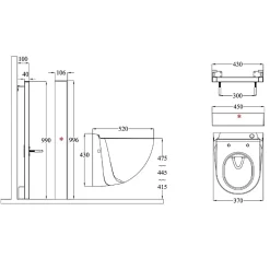 Watermatic WC broyeur suspendu W40SP Silence avec abattant