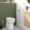 Wc Chimique Et Broyeur|TurboFlush WC broyeur compact l.24,5 x H.47 x P.54,5 cm, blanc en céramique anticalcaire, 500W, double chasse et abattant antibactérien