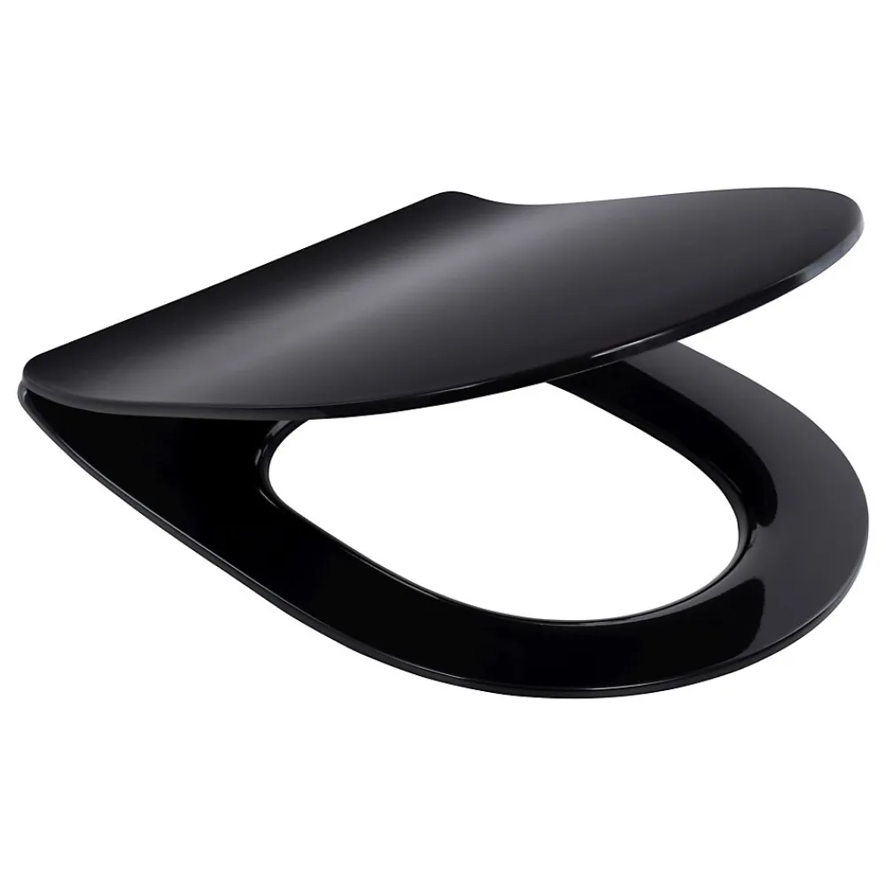 Schulte Wc Déclipsable - Avec Frein De Chute - Lunette Et Couvercle - Duroplast - Noir
