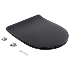 Schulte Wc Déclipsable - Avec Frein De Chute - Lunette Et Couvercle - Duroplast - Noir