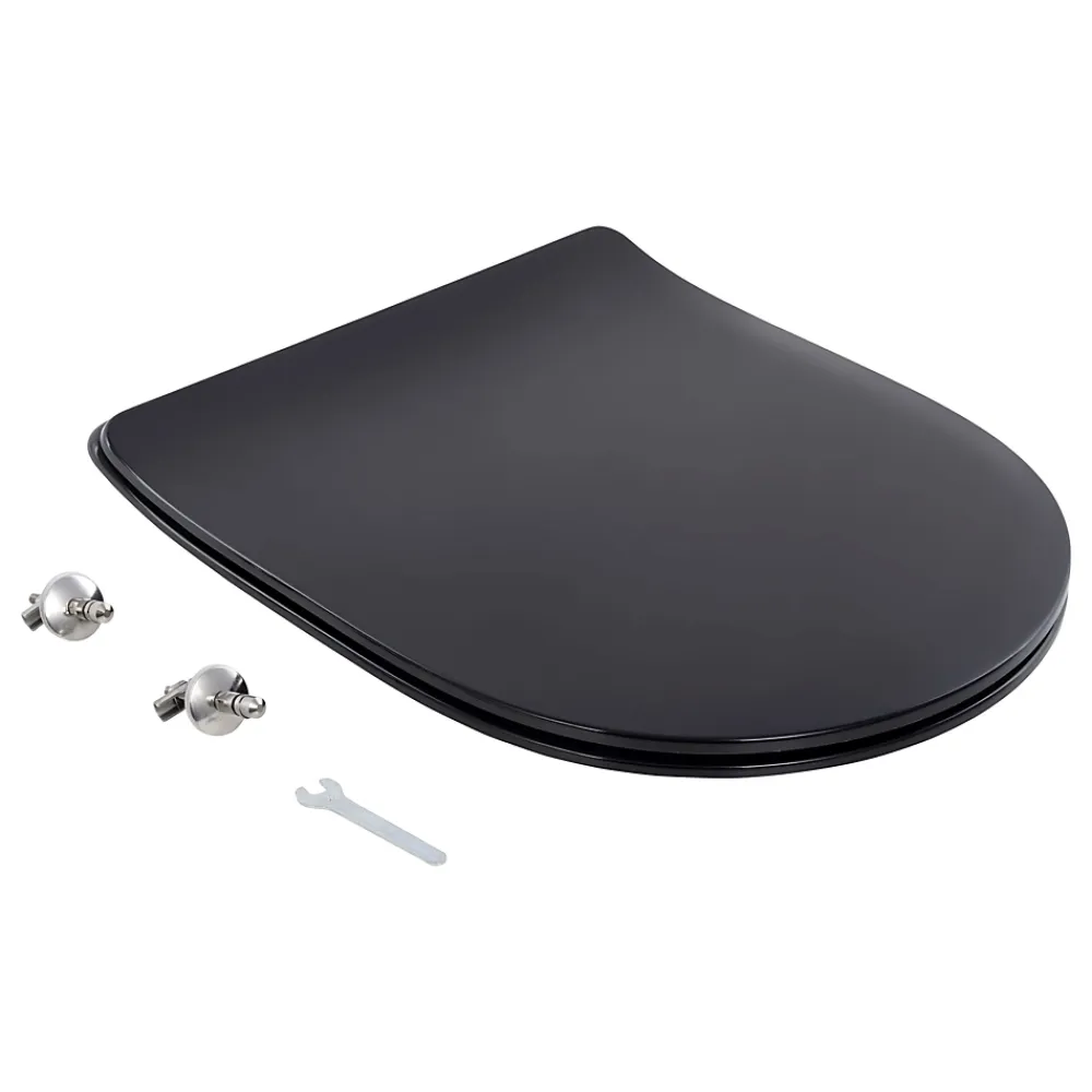 Schulte Wc Déclipsable - Avec Frein De Chute - Lunette Et Couvercle - Duroplast - Noir