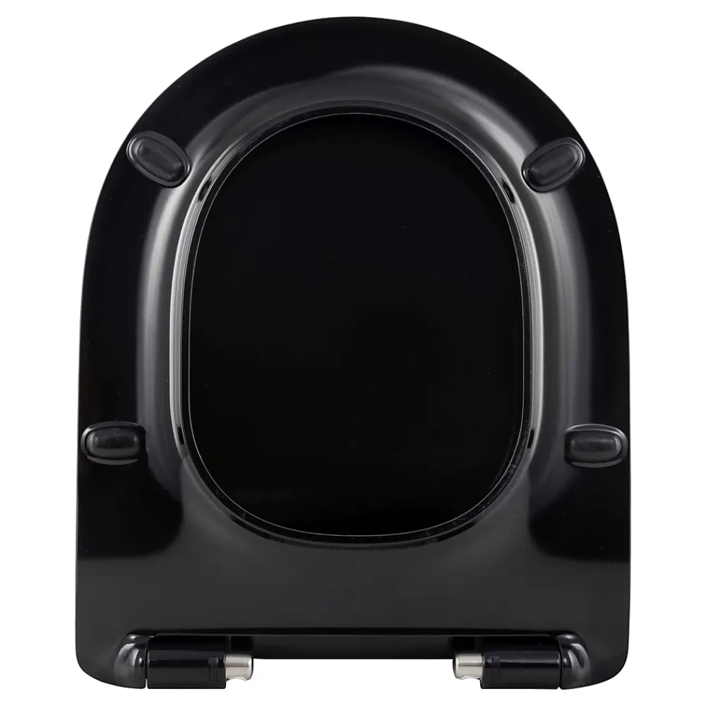 Schulte Wc Déclipsable - Avec Frein De Chute - Lunette Et Couvercle - Duroplast - Noir