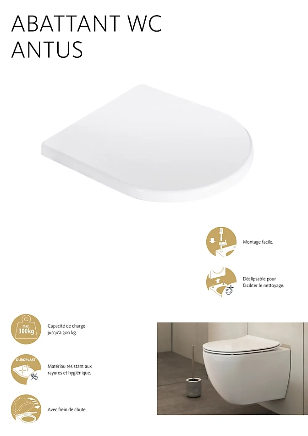 Abattant Wc|Schulte Wc Déclipsable - Avec Frein De Chute - Lunette Et Couvercle - Duroplast - Blanc