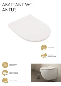 Schulte Wc Déclipsable -avec Frein De Chute - Lunette Et Couvercle - Duroplast - Blanc