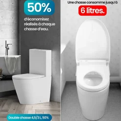 Dileci WC en Céramique Blanche à poser - Design moderne