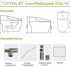Wc Japonais|Toptoilet WC Japonais Monobloc Luxe Platinium 2 Plus