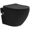 Wc Suspendu|Luxebath WC suspendu chasse d'eau tornado nano fonction bidet noir mat Softclose