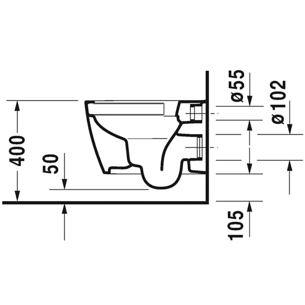 Duravit WC suspendu compact sans bride Me by Starck avec abattant frein de chute