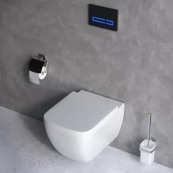 Wc Suspendu|Am.Pm Europe WC suspendu céramique sans bride cuvette WC suspendu sans bord FlashClean abattant amov. frein chute softclose blanc AM.PM Gem