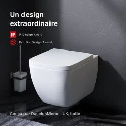 Wc Suspendu|Am.Pm Europe WC suspendu céramique sans bride cuvette WC suspendu sans bord FlashClean abattant amov. frein chute softclose blanc AM.PM Gem