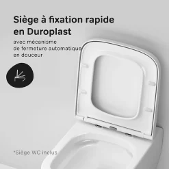 Wc Suspendu|Am.Pm Europe WC suspendu céramique sans bride cuvette WC suspendu sans bord FlashClean abattant amov. frein chute softclose blanc AM.PM Gem