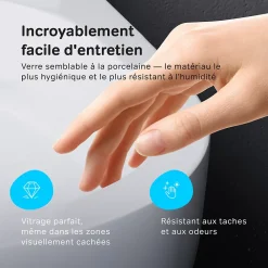 Wc Suspendu|Am.Pm Europe WC suspendu céramique sans bride cuvette WC suspendu sans bord FlashClean abattant amov. frein chute softclose blanc AM.PM Gem