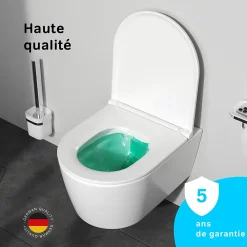 Wc Suspendu|Am.Pm Europe WC suspendu céramique sans bride cuvette WC suspendu sans bord FlashClean abattant amov. frein chute softclose blanc AM.PM Func