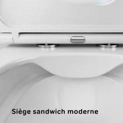 Wc Suspendu|Am.Pm Europe WC suspendu céramique sans bride cuvette WC suspendu sans bord FlashClean abattant amov. frein chute softclose blanc AM.PM Func