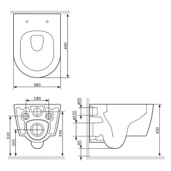 Wc Suspendu|Am.Pm Europe WC suspendu céramique sans bride cuvette WC suspendu sans bord FlashClean abattant amov. frein chute softclose blanc AM.PM Func