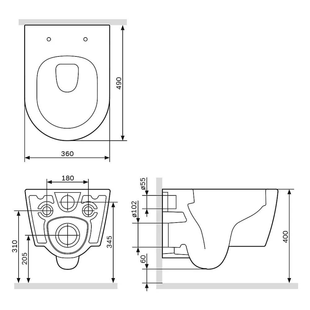 Wc Suspendu|Am.Pm Europe WC suspendu céramique sans bride cuvette WC suspendu sans bord FlashClean abattant amov. frein chute softclose blanc AM.PM Func
