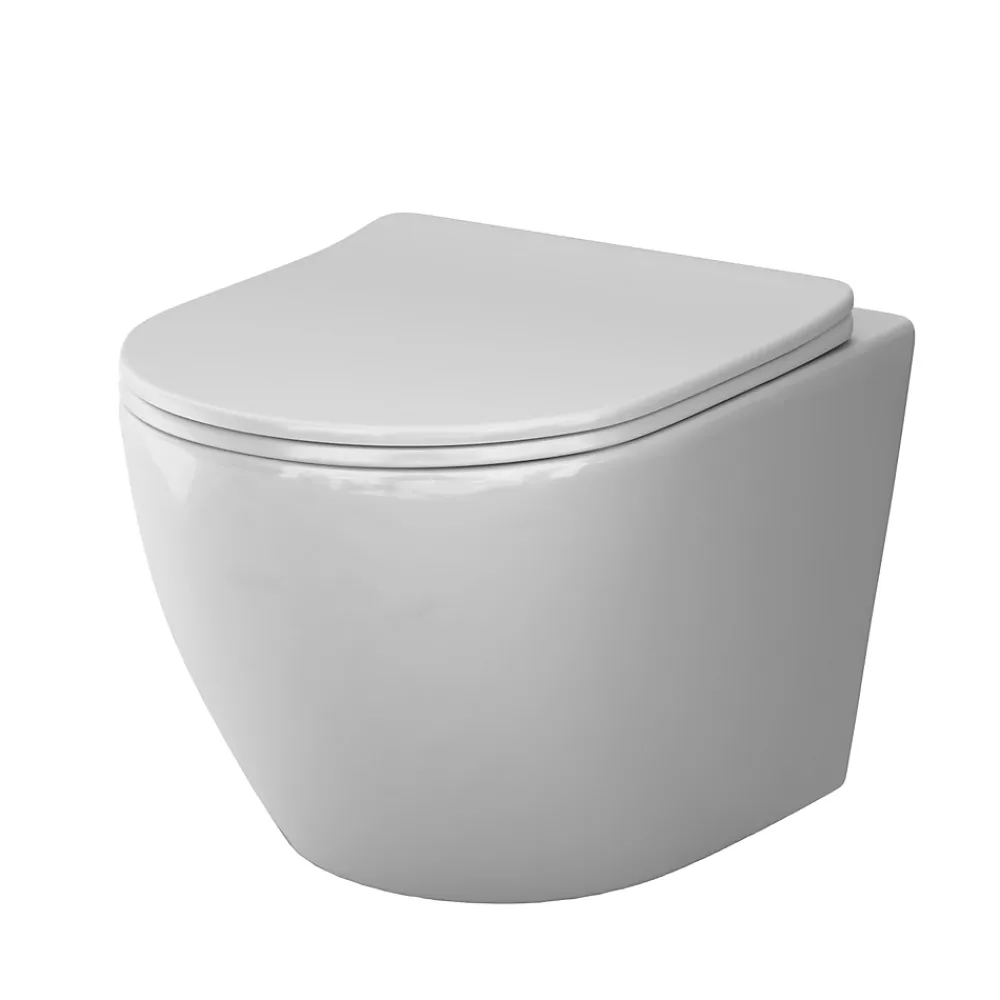 Wc Suspendu|Am.Pm Europe WC suspendu céramique sans bride cuvette WC suspendu sans bord AquaSpin abattant amov. frein chute softclose, blanc AM.PM Like