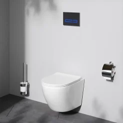 Wc Suspendu|Am.Pm Europe WC suspendu céramique sans bride cuvette WC suspendu sans bord AquaSpin abattant amov. frein chute softclose, blanc AM.PM Like